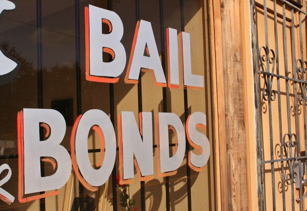 Bail bonds sign on window