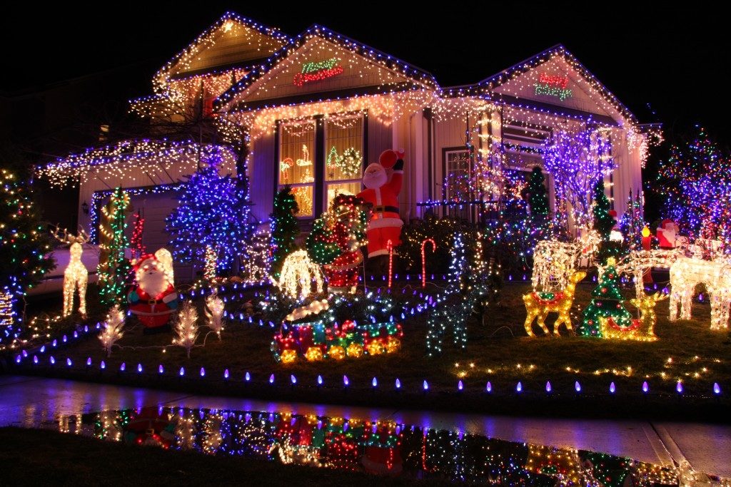 House filled with Christmas lights