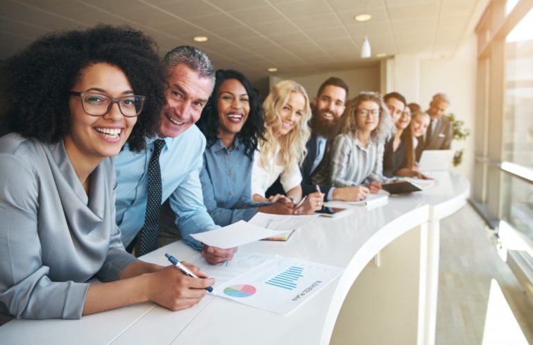 group of happy employees