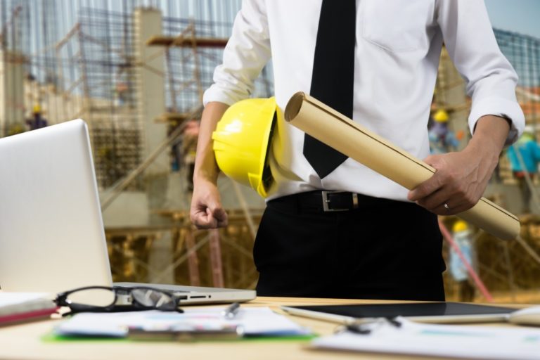 Engineer in construction site